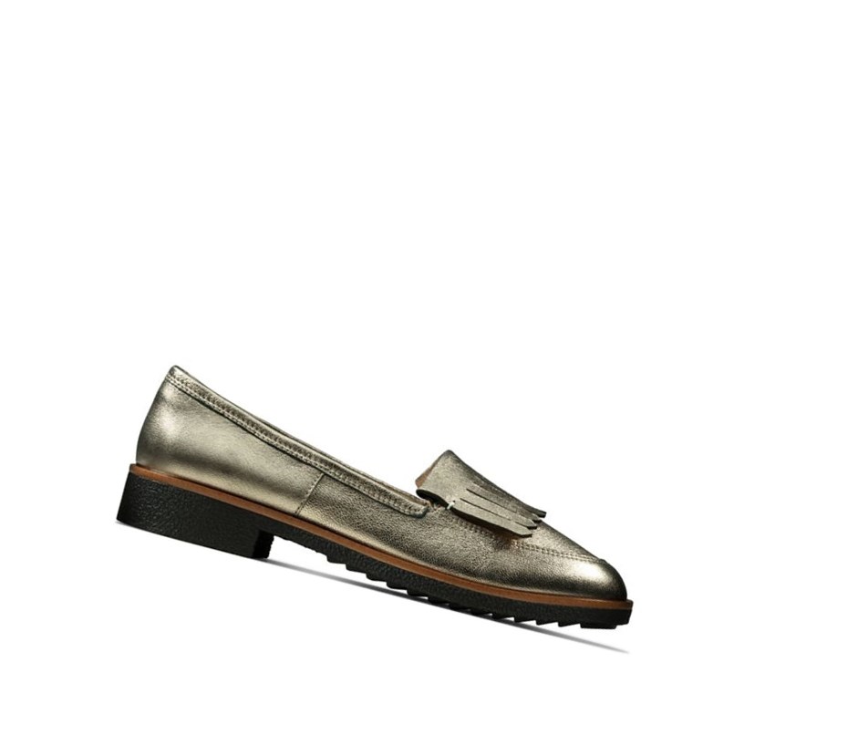 Clarks Griffin Kilt Slip On Tenisky Damske Zlate | AIHS-41905