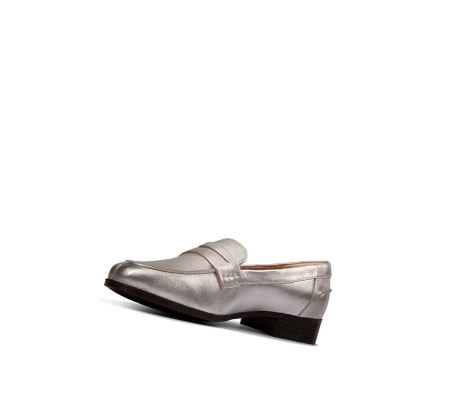 Clarks Hamble Kozene Balerinky Damske Strieborne Metal | URIX-21950