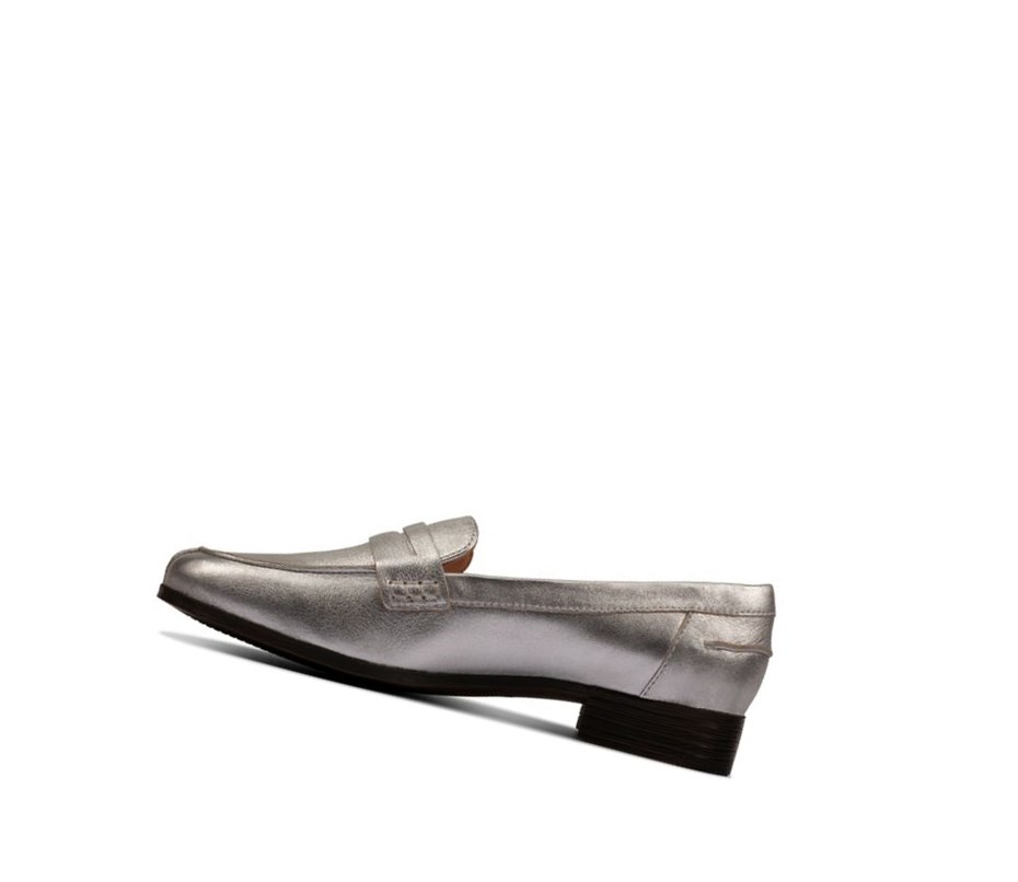 Clarks Hamble Kozene Balerinky Damske Strieborne Metal | URIX-21950