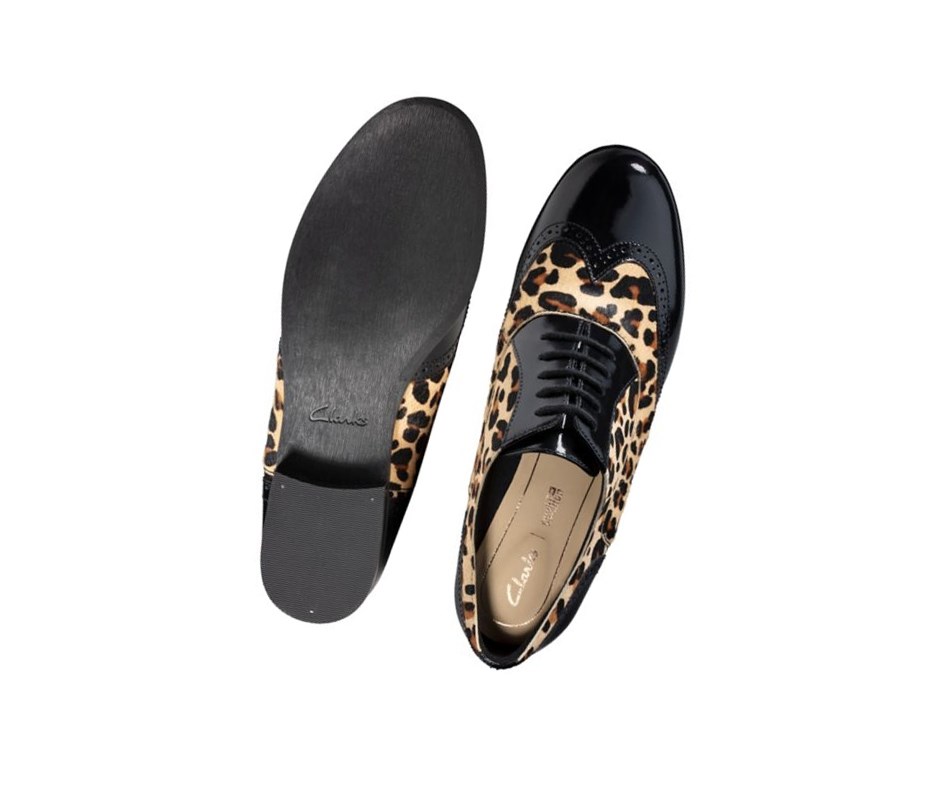 Clarks Hamble Oak Print Kozene Siroke Topanky Fit Kozene Topanky Damske Leopardie | RZAT-41562