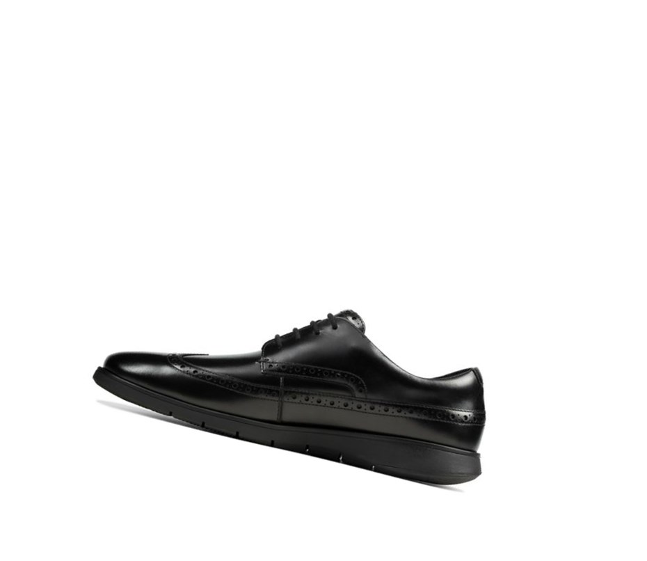 Clarks Helston Limit Kozene Brogue Topanky Panske Čierne | IJMZ-43159