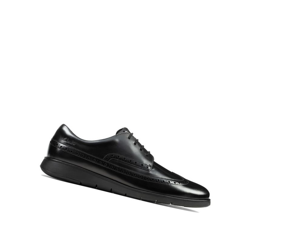 Clarks Helston Limit Kozene Brogue Topanky Panske Čierne | IJMZ-43159