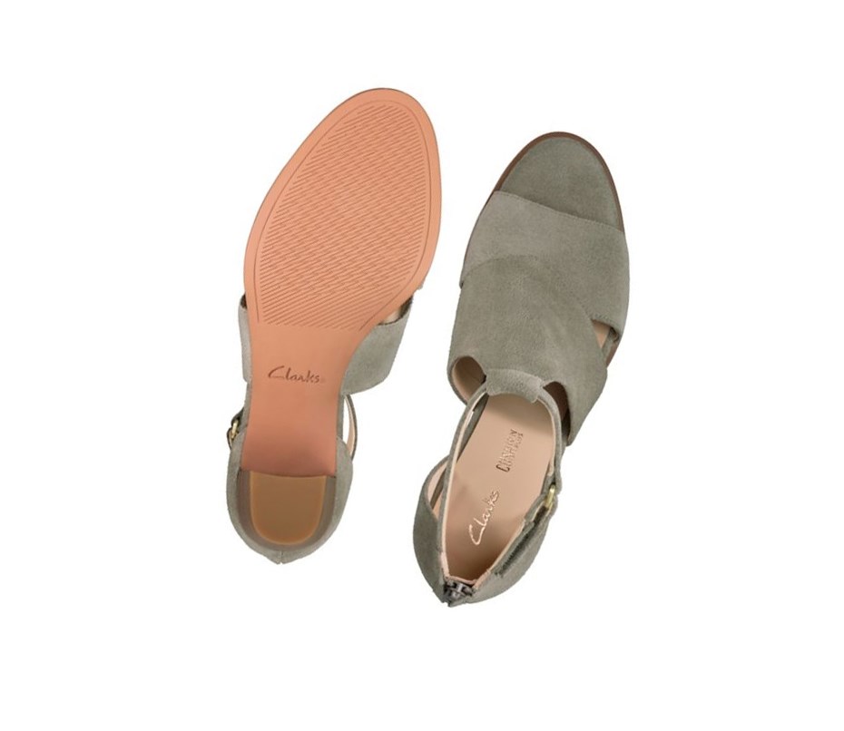 Clarks Kaylin 60 Glad Semisove Podpätky Damske Olivovo Zelená | EFAJ-57069