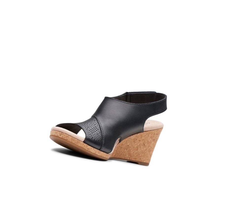 Clarks Lafley Joy Kozene Sandale na Platforme Damske Čierne | ETNH-89126