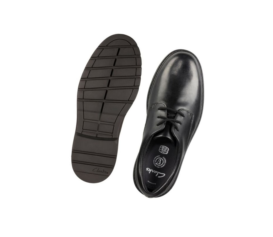 Clarks Loxham Kozene Skolske Topanky Dievcenske Čierne | PEYU-14526