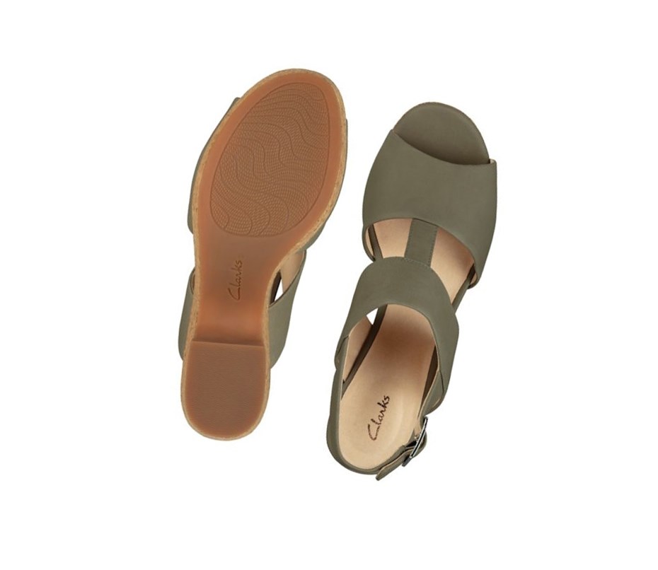 Clarks Maritsa Glad Semisove Podpätky Damske Olivovo Zelená | JNIB-49305