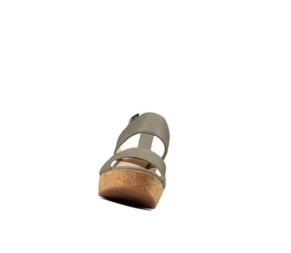 Clarks Maritsa Glad Semisove Sandale na Platforme Damske Olivovo Zelená | SZHL-56430