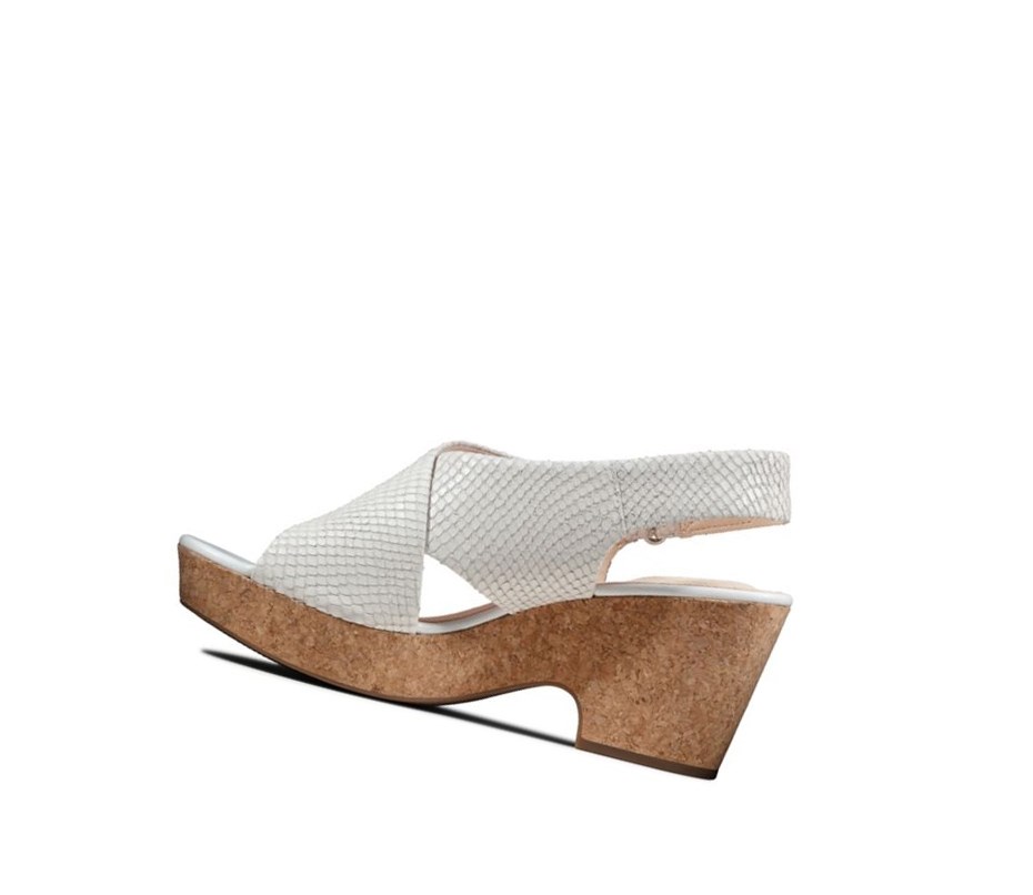 Clarks Maritsa Lara Kozene Sandale na Platforme Damske Biele Had | NKRU-21497