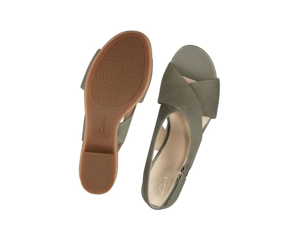 Clarks Maritsa Lara Nubuck Podpätky Damske Olivovo Zelená | RYZG-34679