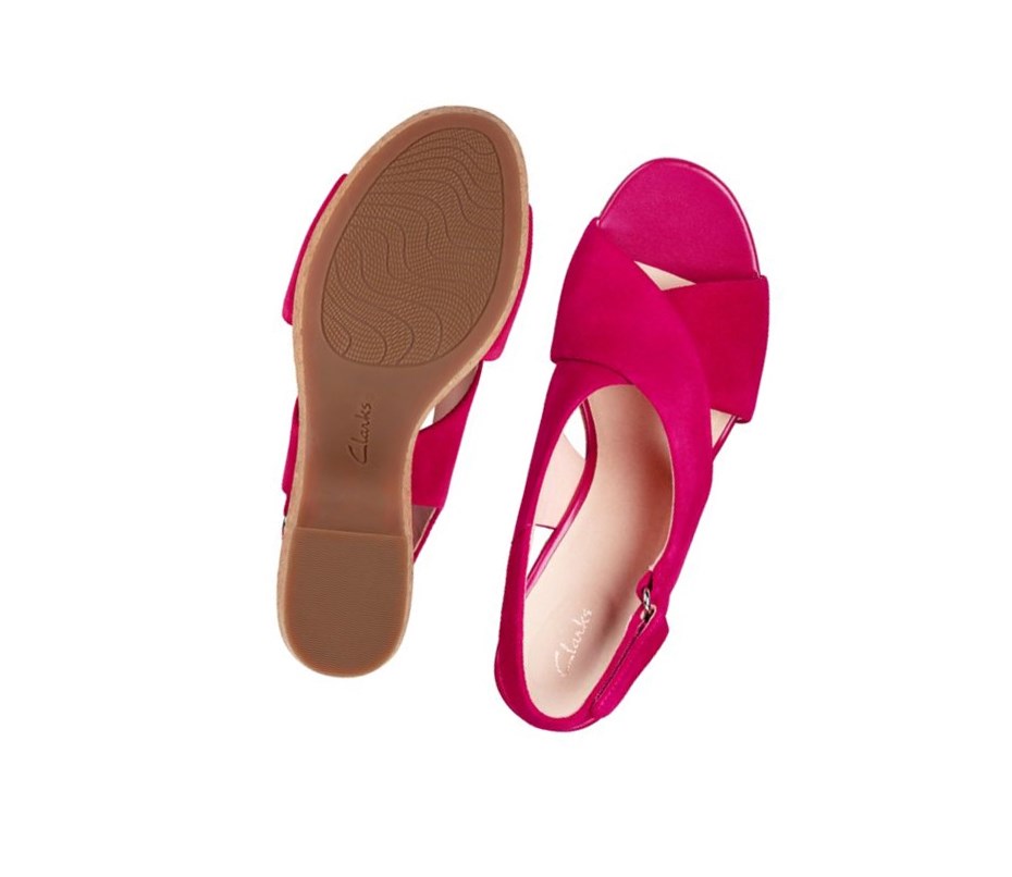 Clarks Maritsa Lara Semisove Sandale na Podpatku Damske Fuchsie | BMVC-76354