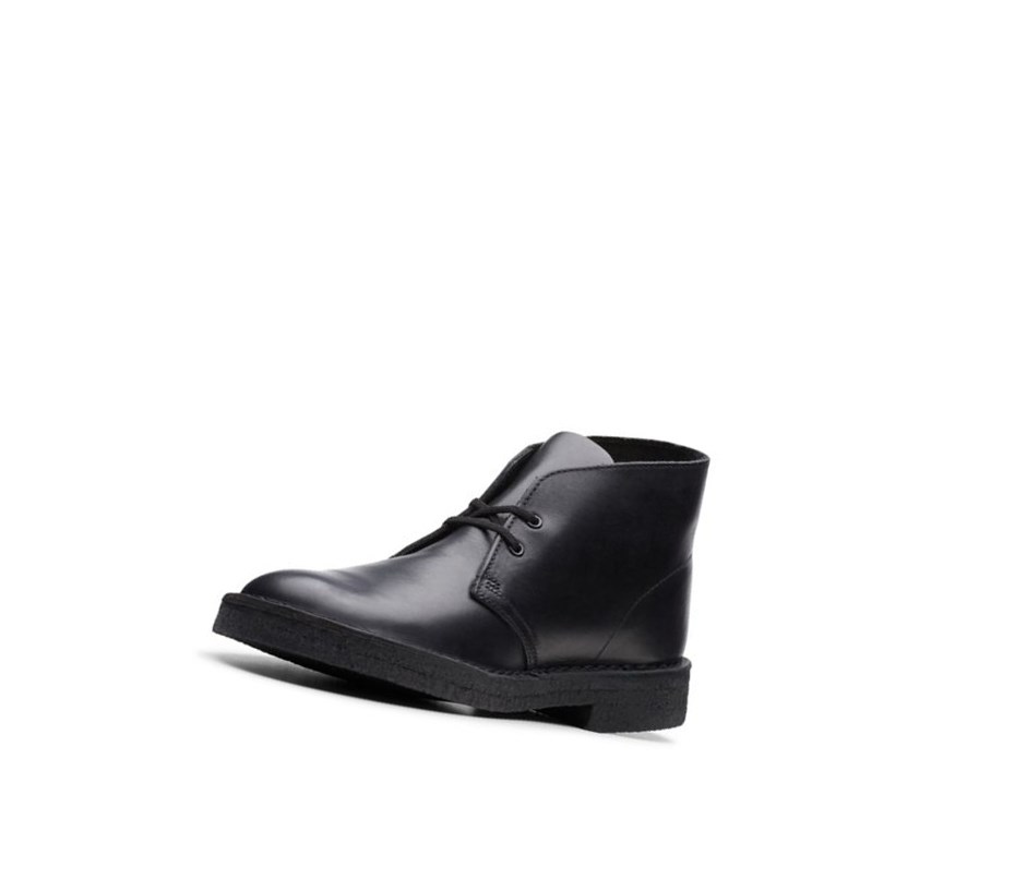 Clarks Original Polished Kozene Púštne Čižmy Panske Čierne | ZQWD-12806