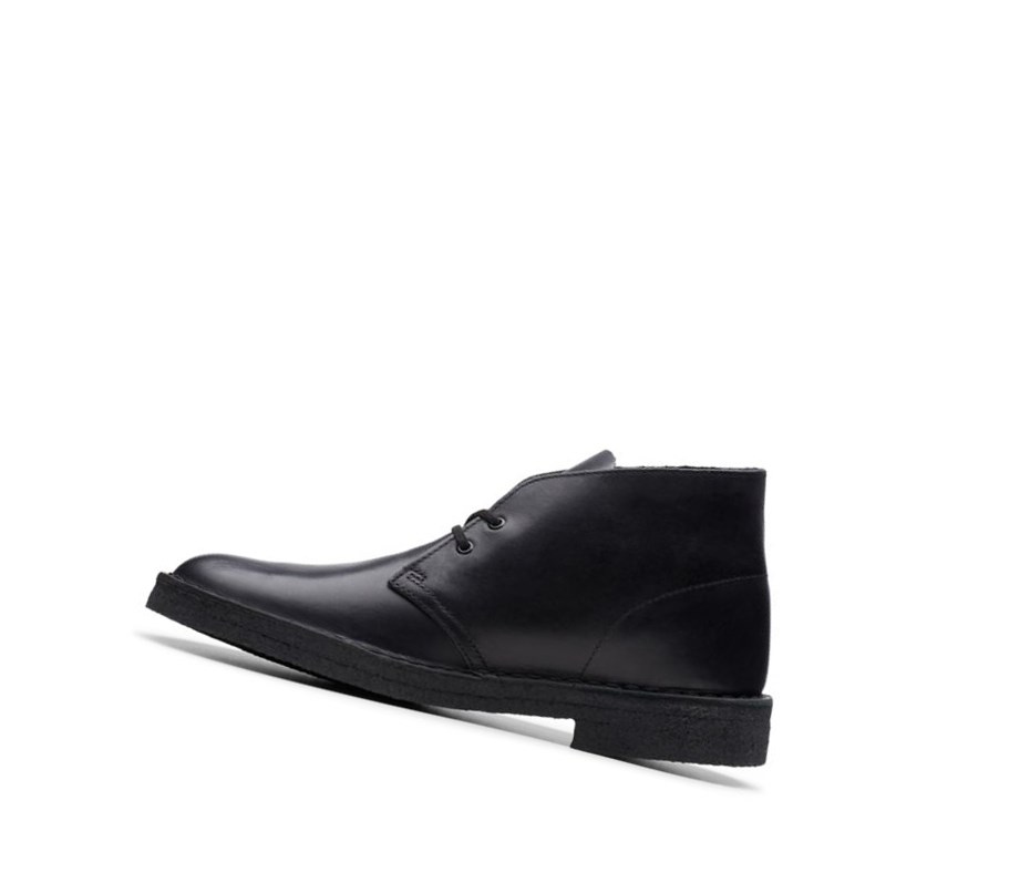 Clarks Original Polished Kozene Púštne Čižmy Panske Čierne | ZQWD-12806