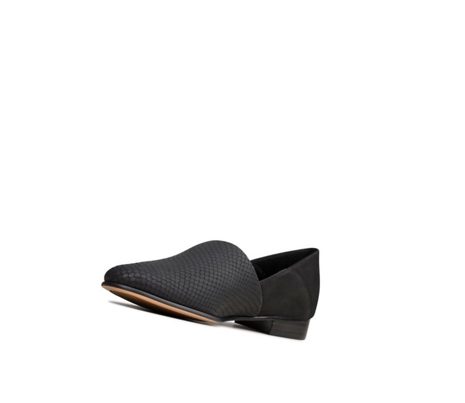 Clarks Pure Tone Kozene Siroke Topanky Fit Slip On Tenisky Damske Čierne Had | DWCR-70683