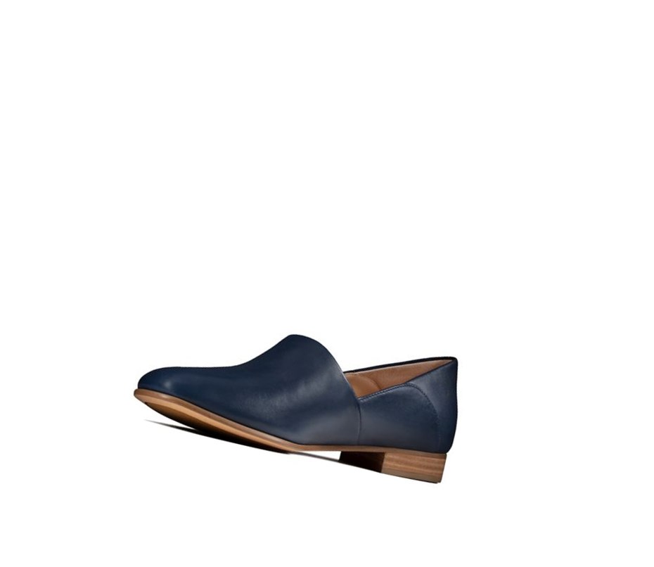 Clarks Pure Tone Kozene Siroke Topanky Fit Slip On Tenisky Damske Námornícka Modrá | OKSQ-27109