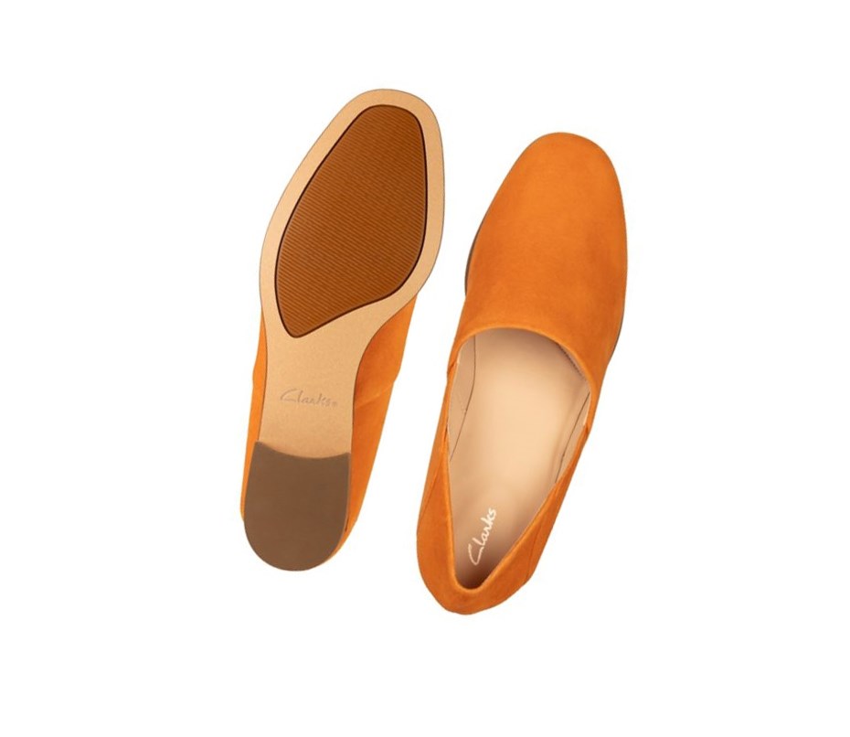 Clarks Pure Tone Semisove Siroke Topanky Fit Slip On Tenisky Damske Oranžové | AVIL-64730