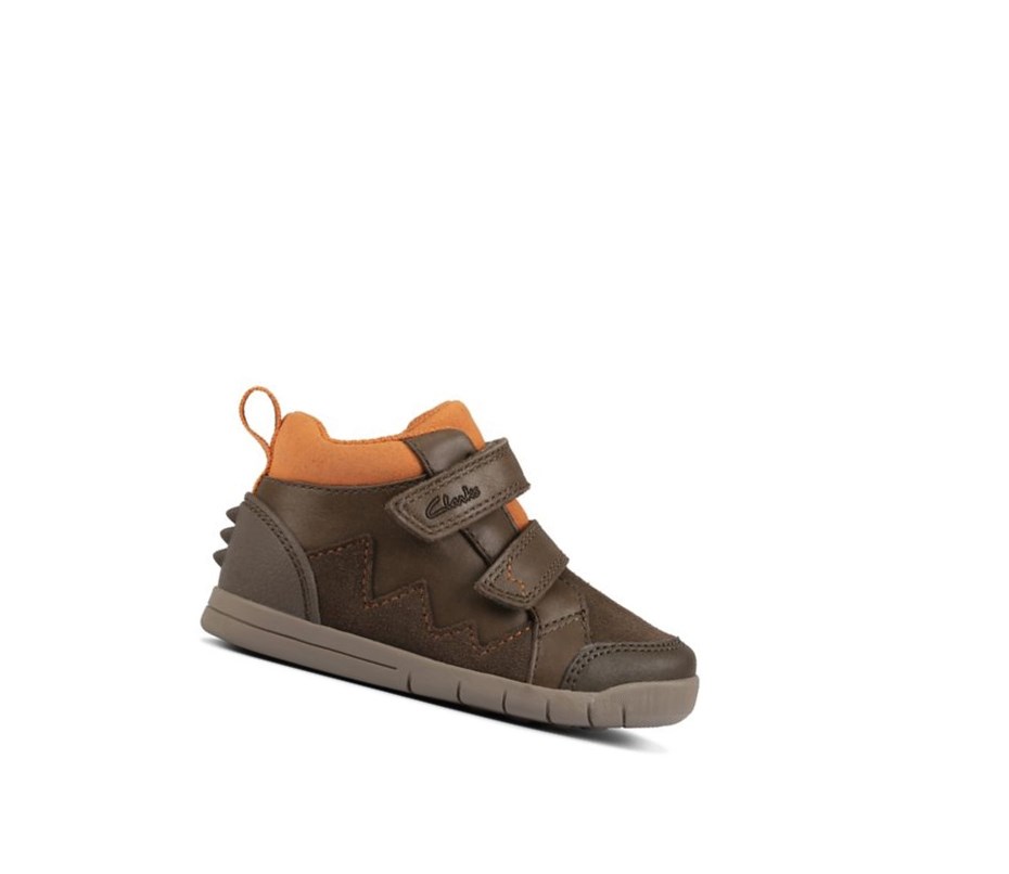 Clarks Rex Park Kozene Vychadzkove Topanky Chlapcenske Hnedožltý | EFVQ-80543