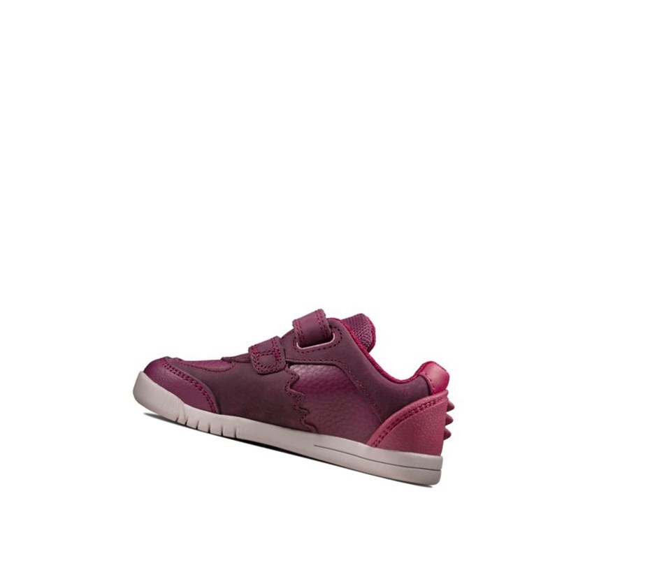 Clarks Rex Quest Kozene Kozene Topanky Chlapcenske Bordove | FNUH-23971