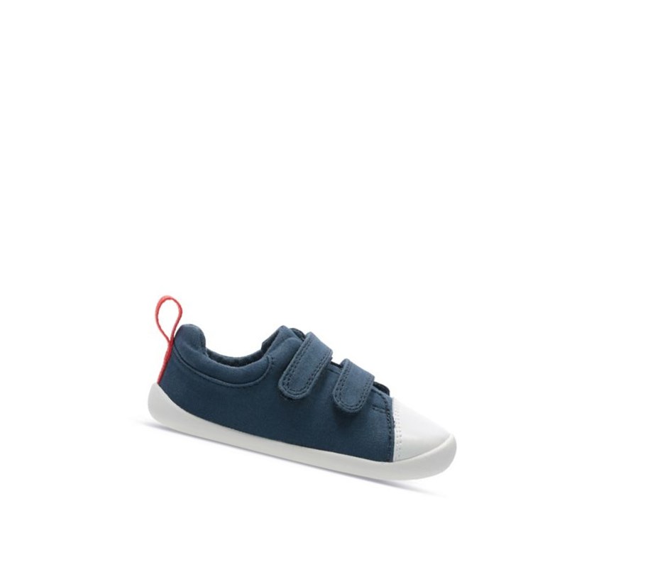 Clarks Roamer Craft Platene Textilne Vychadzkove Topanky Chlapcenske Námornícka Modrá | ALXW-39048