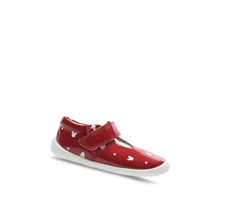 Clarks Roamer Polka T-bar Syntetická Casual Obuv Chlapcenske Červené | CGZD-13409