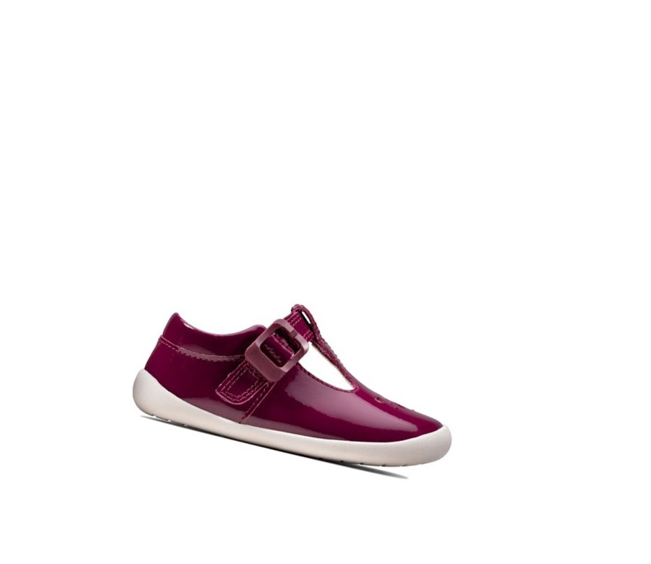 Clarks Roamer Star T-bar Vychadzkove Topanky Dievcenske Bordove | VCLX-51074