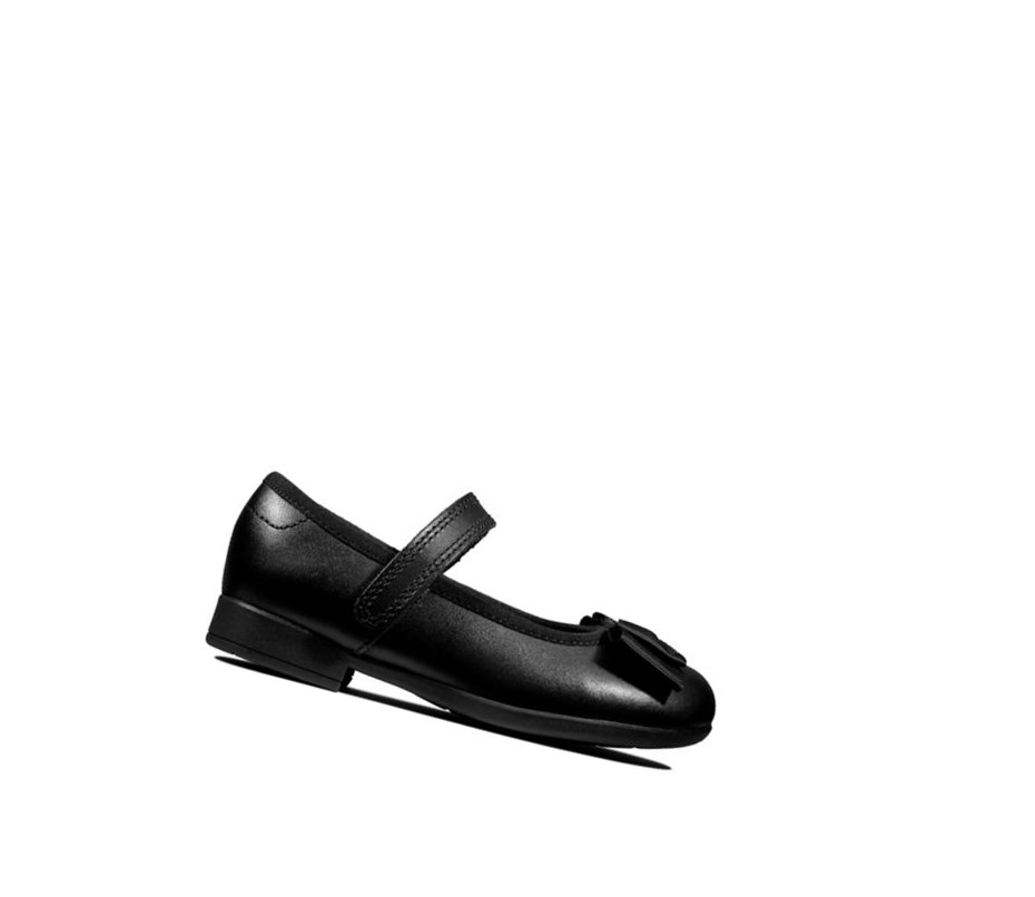 Clarks Scala Tap Kozene Skolske Topanky Dievcenske Čierne | JWTS-58397