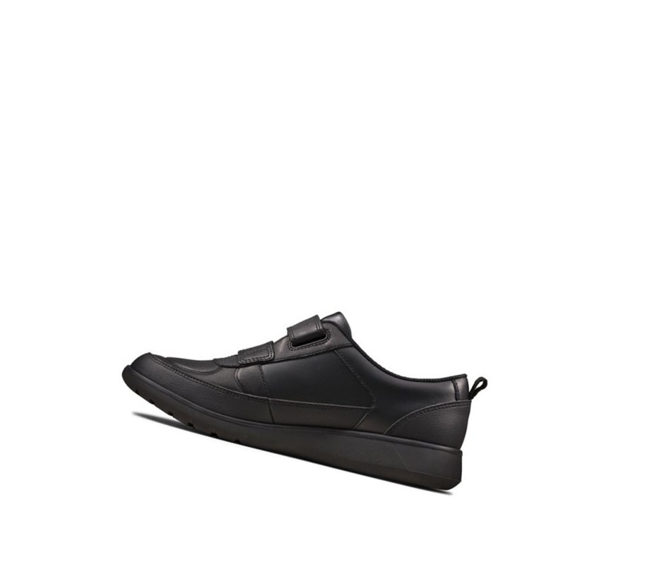 Clarks Scape Flare Kozene Skolske Topanky Dievcenske Čierne | EWYB-20318