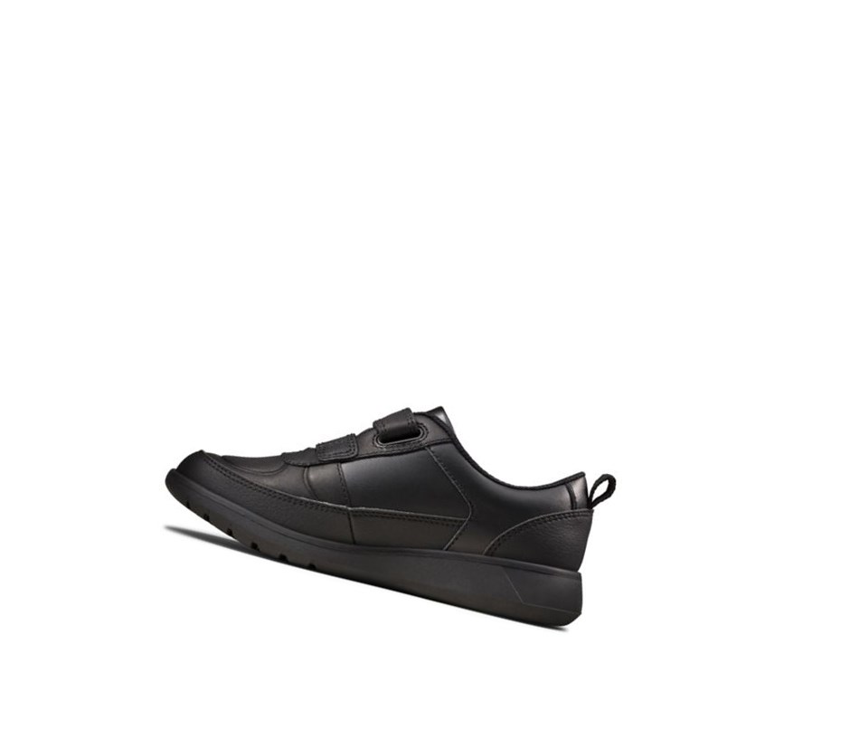 Clarks Scape Flare Kozene Skolske Topanky Dievcenske Čierne | TIQB-47302