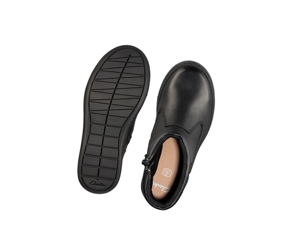 Clarks Scooter Go Gore-tex Kozene Skolske Topanky Dievcenske Čierne | ASJR-74390