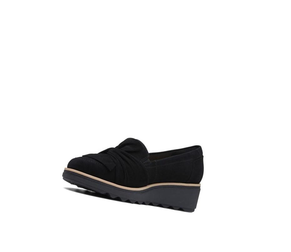 Clarks Sharon Dasher Semisove Siroke Topanky Fit Slip On Tenisky Damske Čierne | DJUM-08416