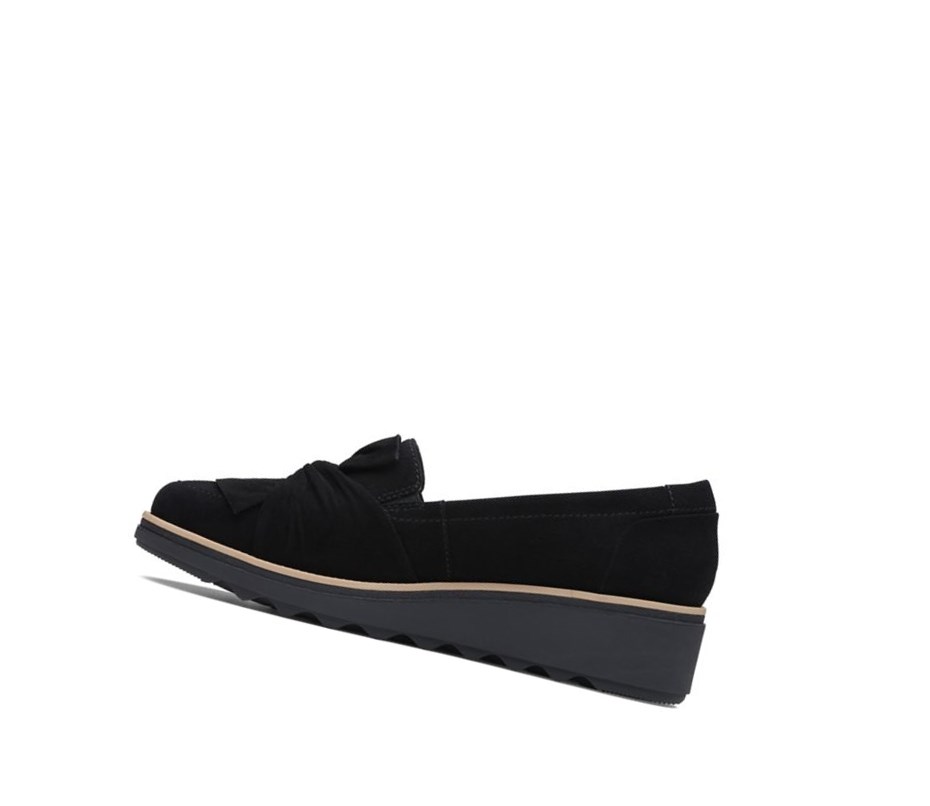 Clarks Sharon Dasher Semisove Siroke Topanky Fit Slip On Tenisky Damske Čierne | DJUM-08416