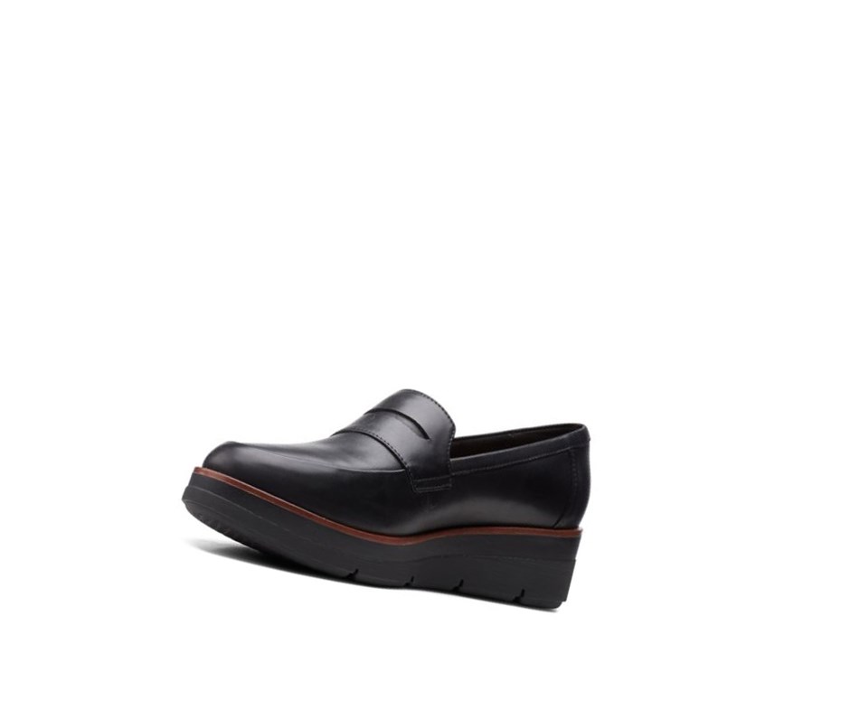 Clarks Shaylin Step Kozene Siroke Topanky Fit Slip On Tenisky Damske Čierne | GPXY-16758