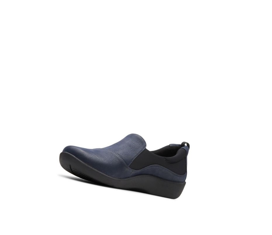 Clarks Sillian Paz Siroke Topanky Fit Slip On Tenisky Damske Námornícka Modrá | QMVB-67138