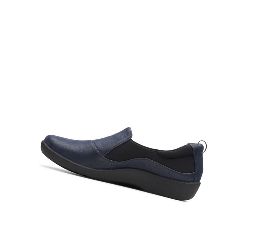 Clarks Sillian Paz Siroke Topanky Fit Slip On Tenisky Damske Námornícka Modrá | QMVB-67138