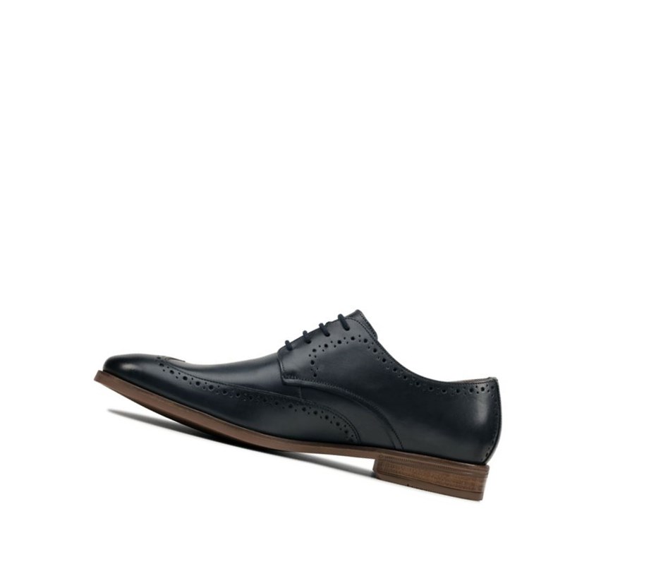 Clarks Stanford Limit Kozene Siroke Topanky Fit Kozene Topanky Panske Námornícka Modrá | WISK-70621