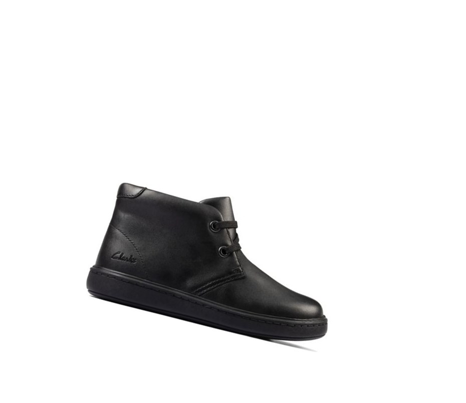 Clarks Street Step Kozene Clenkove Cizmy Dievcenske Čierne | VODX-26403