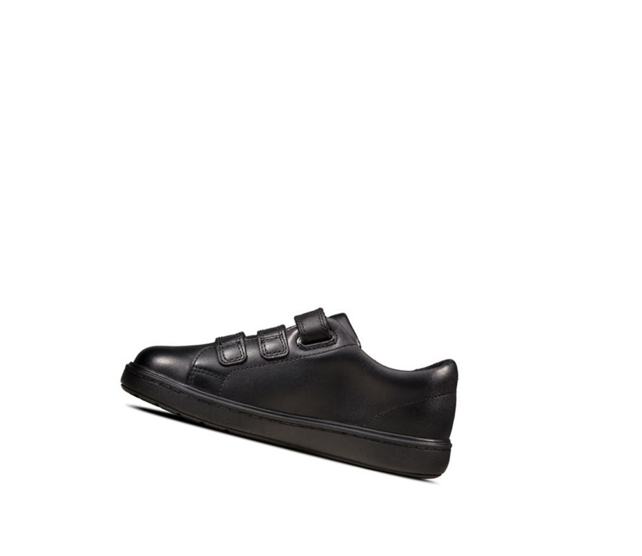 Clarks Street Swift Kozene Skolske Topanky Dievcenske Čierne | BSLX-58296