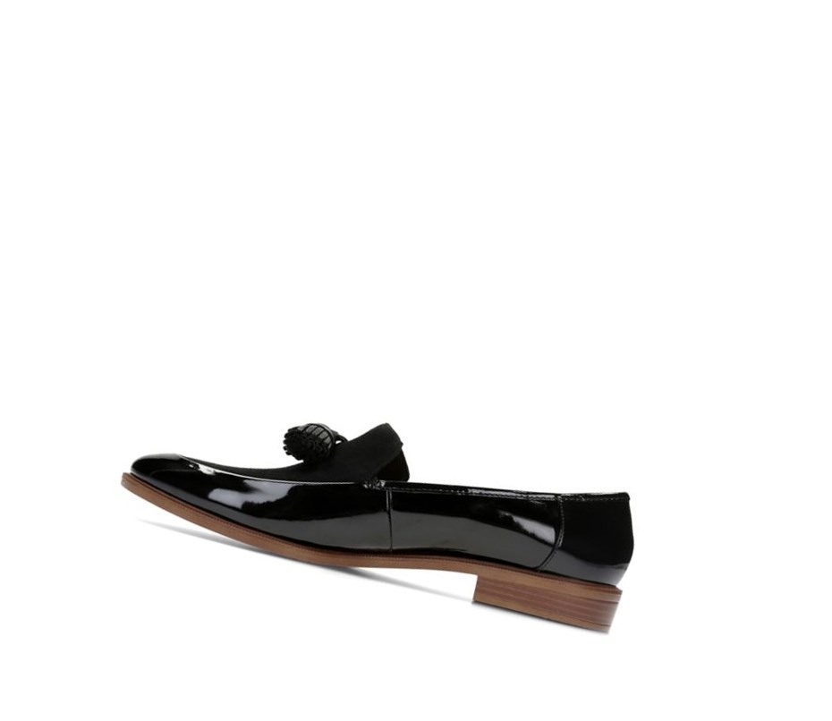 Clarks Taylor Spring Lakovane Semisove Siroke Topanky Fit Slip On Tenisky Damske Čierne | KAJC-83250