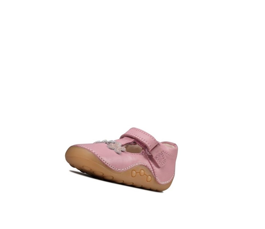 Clarks Tiny Sun Kozene Kozene Topanky Dievcenske Ruzove | FKSU-59412