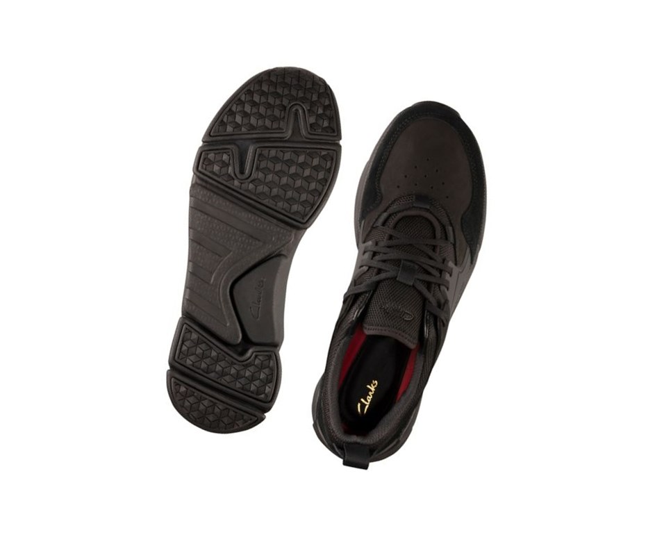 Clarks Tri Active Cipkovane Kozene Kozene Topanky Panske Čierne | TNDR-14956