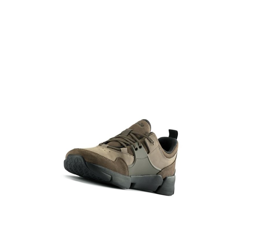 Clarks Tri Active Cipkovane Kozene Kozene Topanky Panske Tmavo Olivovo Zelená | YORS-91876