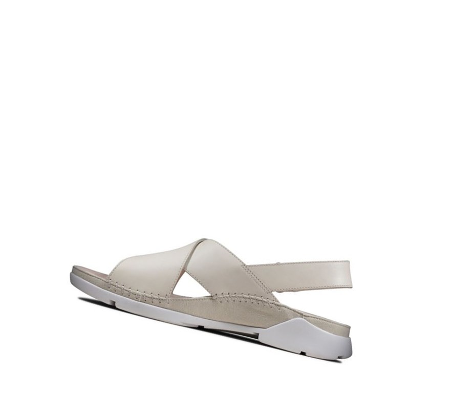 Clarks Tri Alexia Kozene Ploche Sandale Damske Biele | ZEGA-27195