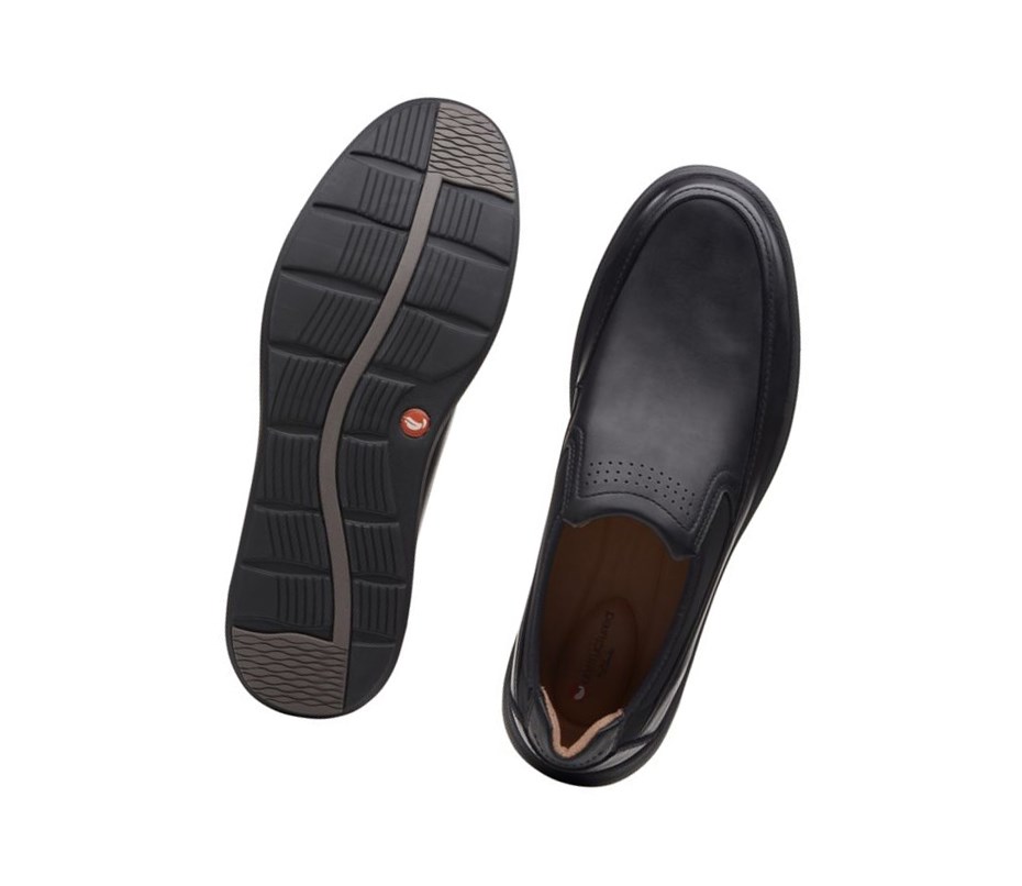 Clarks Un Abode Go Kozene Siroke Topanky Fit Slip On Tenisky Panske Čierne | BNLH-90148