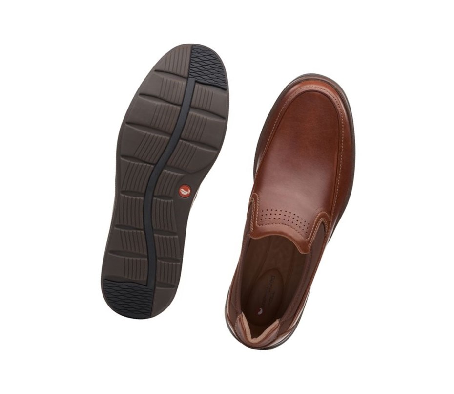 Clarks Un Abode Go Kozene Siroke Topanky Fit Slip On Tenisky Panske Tmavo Hnede | UKTM-01984