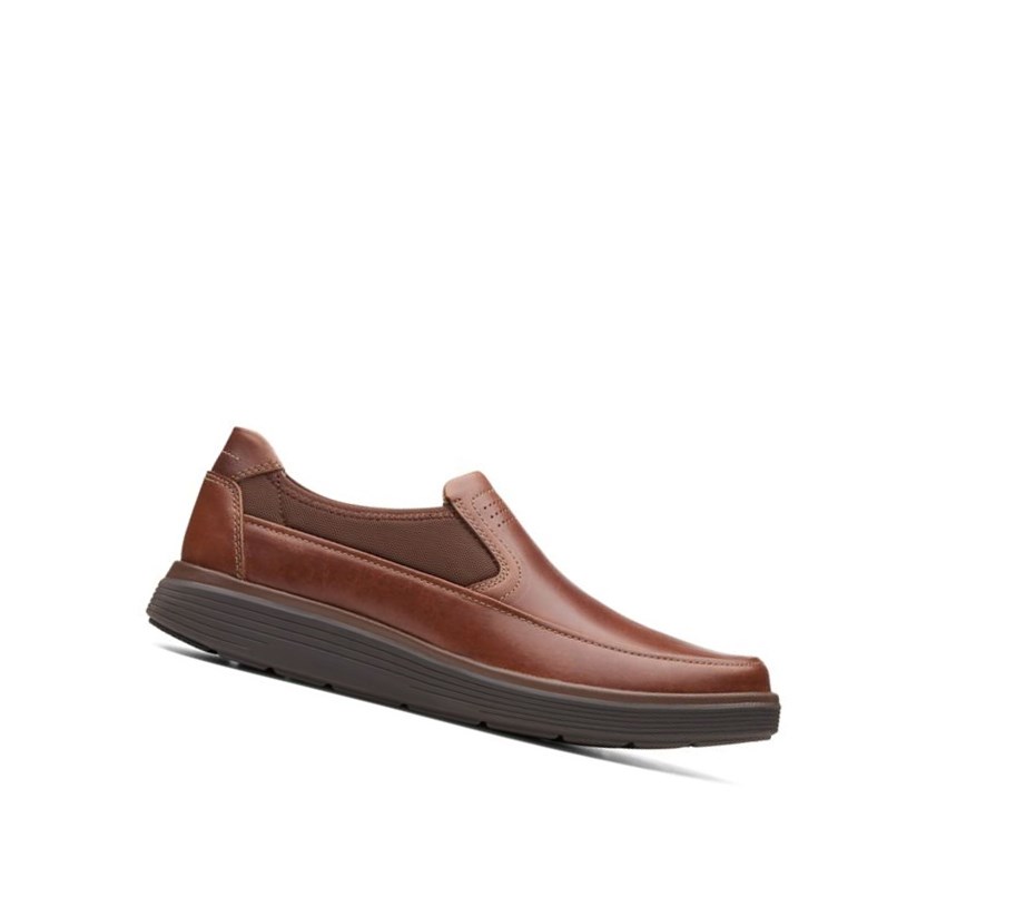 Clarks Un Abode Go Kozene Siroke Topanky Fit Slip On Tenisky Panske Tmavo Hnede | UKTM-01984