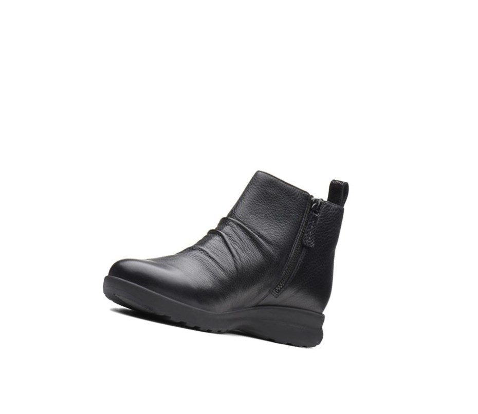 Clarks Un Adorn Stredne Kozene Clenkove Cizmy Damske Čierne | DWGR-36841