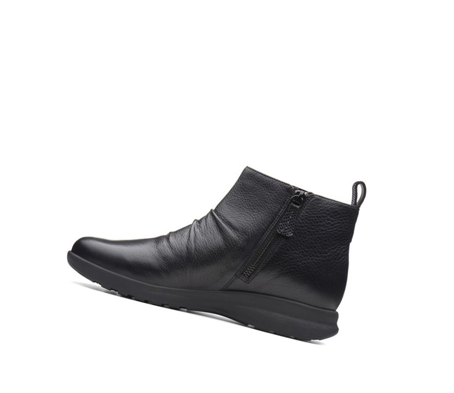 Clarks Un Adorn Stredne Kozene Clenkove Cizmy Damske Čierne | DWGR-36841