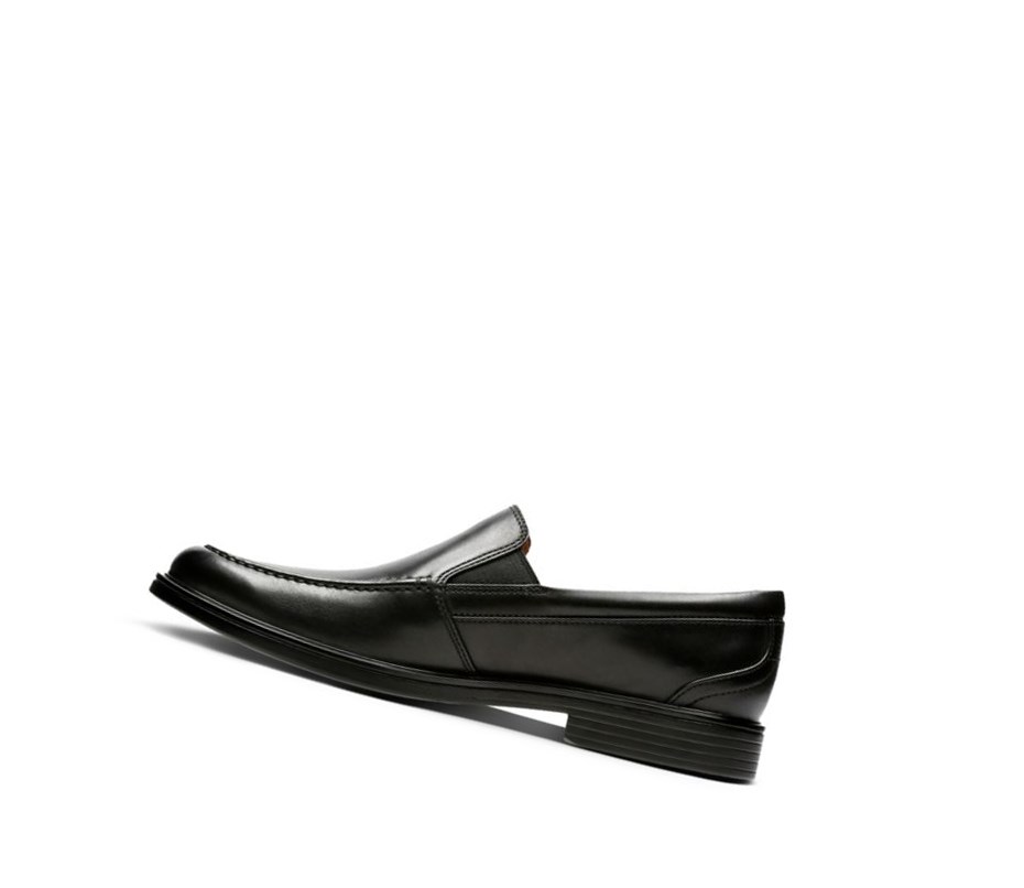 Clarks Un Aldric Slip Kozene Siroke Topanky Fit Slip On Tenisky Panske Čierne | JQCU-14057