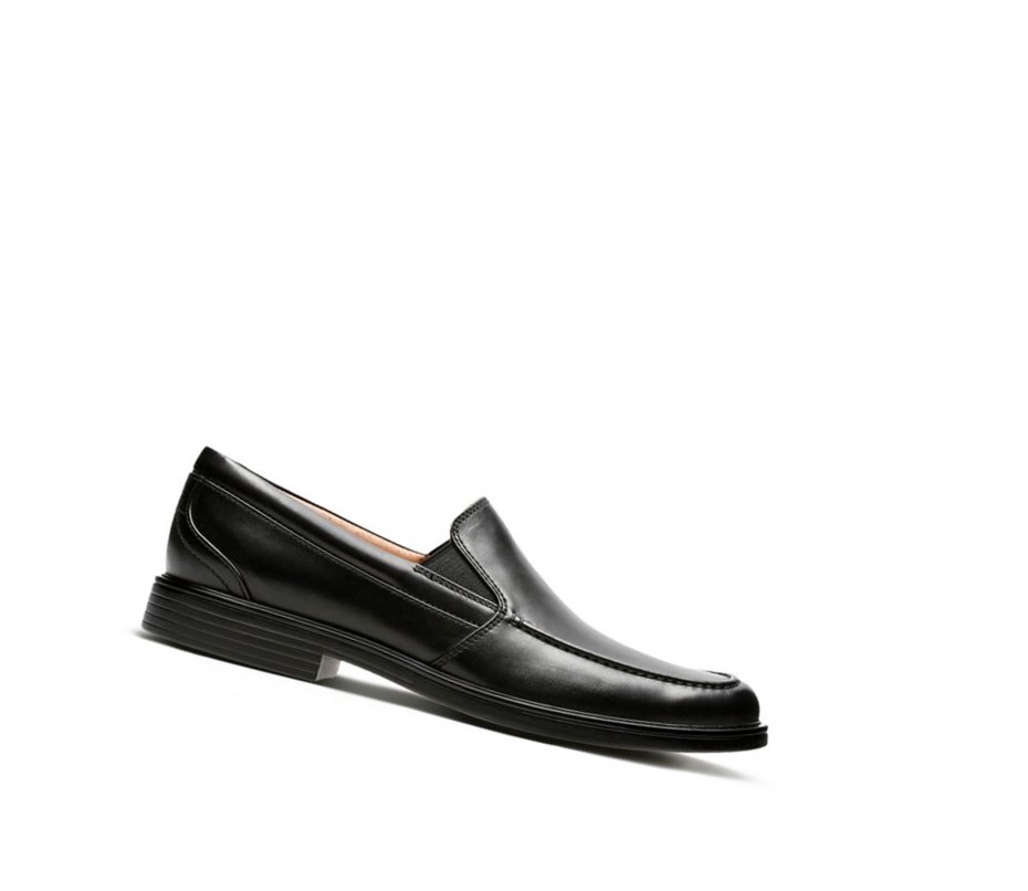 Clarks Un Aldric Slip Kozene Siroke Topanky Fit Slip On Tenisky Panske Čierne | JQCU-14057