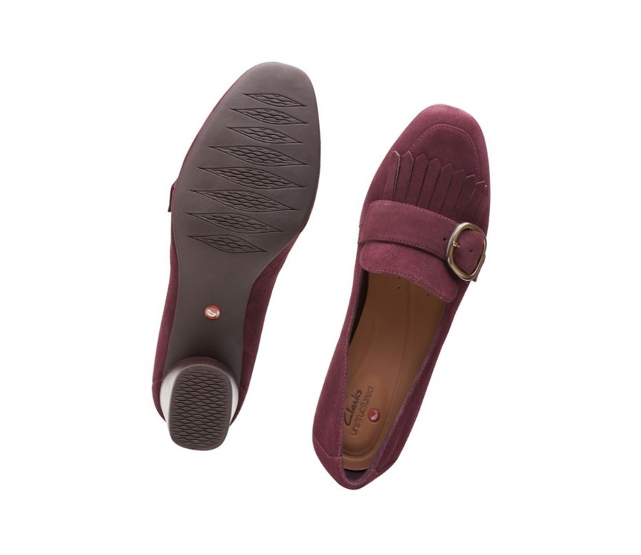 Clarks Un Cosmo Go Semisove Podpätky Damske Bordove | BDIT-02751