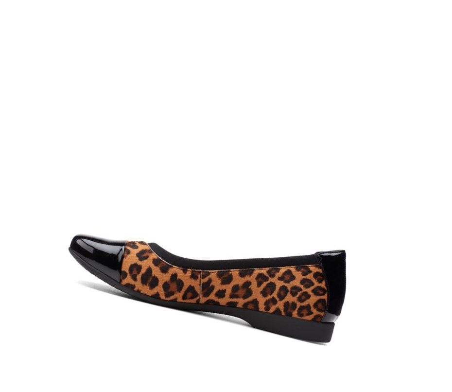 Clarks Un Darcey Cap 2 Print Pony Kozene Balerinky Damske Leopardie | CUDH-97813